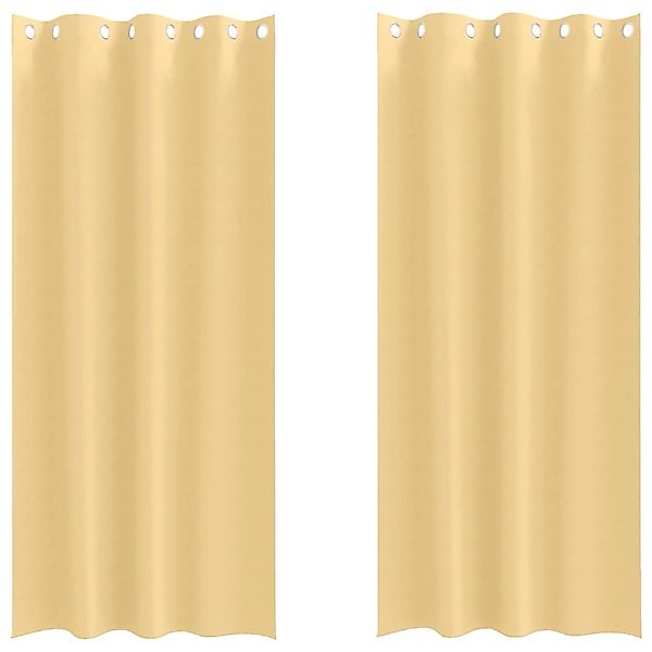 vidaXL Verdunkelungs-Vorhänge mit Ringen Beige Polyester 4107316 günstig online kaufen