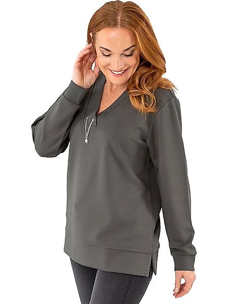 Estefania for woman V-Ausschnitt-Pullover 196-7218, mit Silberkette und Ste günstig online kaufen