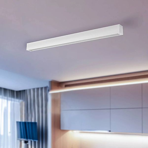 Deckenlampe Straight, weiß, 92 cm, Metall, Kunststoff günstig online kaufen