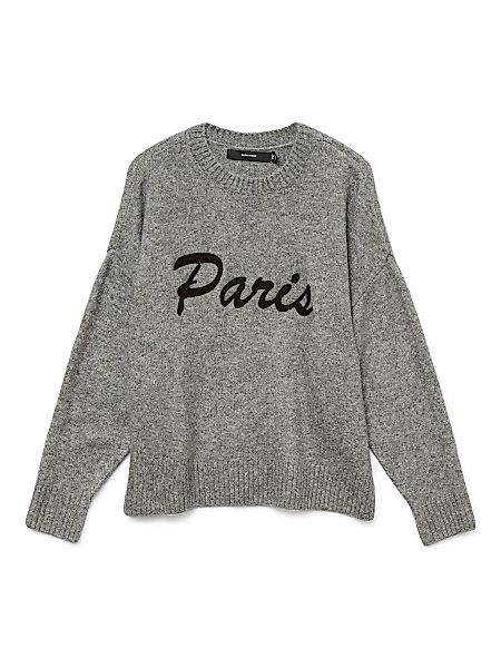 Vero Moda Strickpullover "VMBOOM LS O-NECK TEXT PULLOVER NOOS" günstig online kaufen