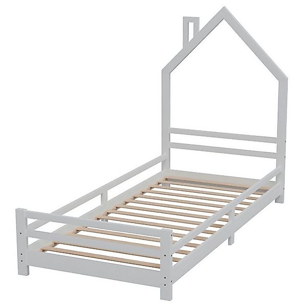 HAGO Kinderbett Hausbett Spielbett Massivholz 90x200cm Kiefer Lattenrost We günstig online kaufen