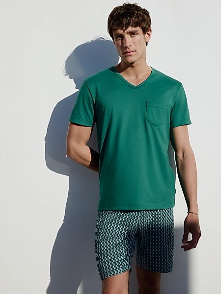 CALIDA Shorty "Relax Imprint 2" 2 Stk. tlg., V-Ausschnitt, Brusttasche, Kur günstig online kaufen