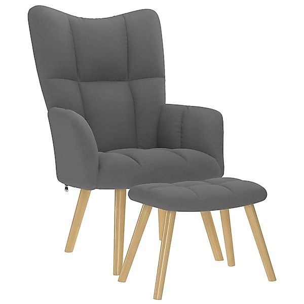 vidaXL Relaxsessel mit Hocker Dunkelgrau Stoff 4016779 günstig online kaufen