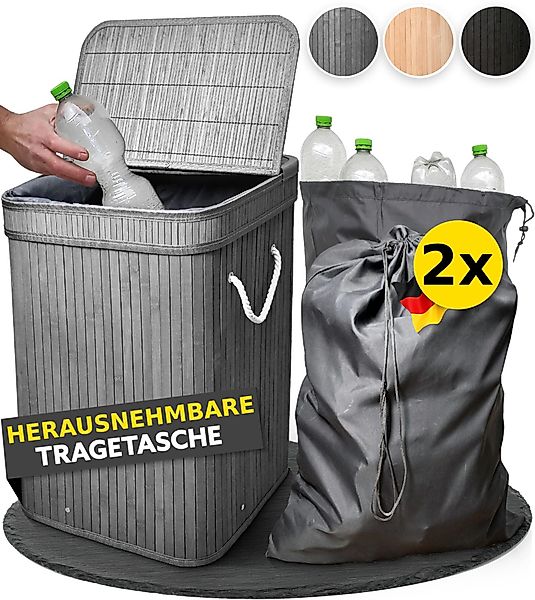 HANDFILL Flaschensammler Wäschekorb Bambus 90L mit günstig online kaufen