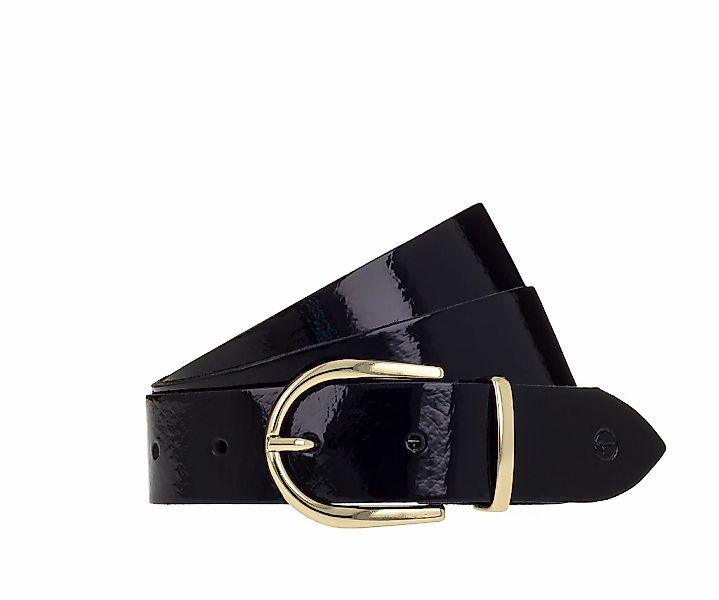 Tamaris Ledergürtel 3 cm breit, klassische Dornschnalle in glänzendem Goldt günstig online kaufen