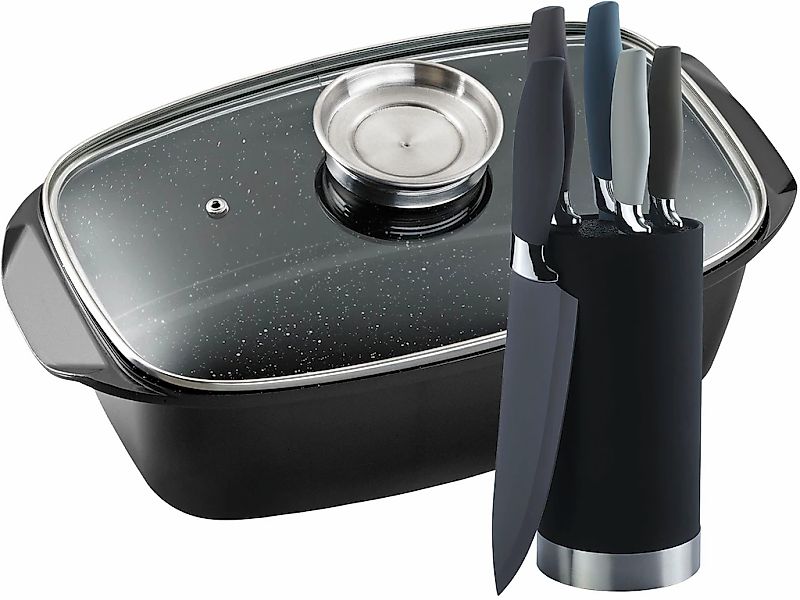KING Bräter "5 Liter" Set, 5 Küchenmesser inklusive Messerblock, 8 Stk. tlg günstig online kaufen
