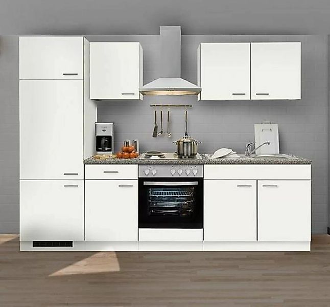Einbauküche MANKAWHITE 1 Küche - Schränke montiert/ Küchenzeile 270 cm mit günstig online kaufen