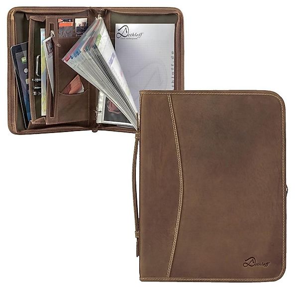 Dethloff Schreibmappe "Hunter" Leder A4 Konferenzmappe 28x36x5cm, Tagungsma günstig online kaufen