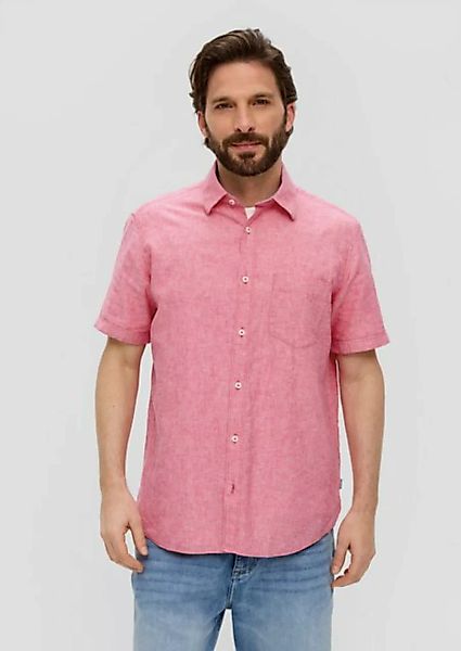 s.Oliver Kurzarmhemd Regular: Kurzarmhemd aus Leinen-Baumwoll-Mix günstig online kaufen