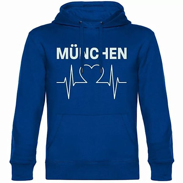 multifanshop Kapuzensweatshirt München blau - Herzschlag - Pullover günstig online kaufen