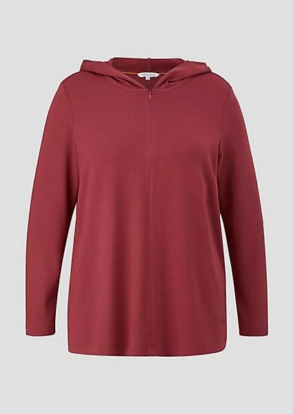 TRIANGLE Langarmshirt T-Shirt mit Kapuze Reißverschluss, Logo, Ziernaht günstig online kaufen
