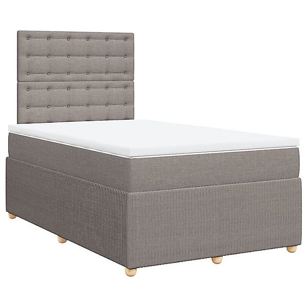 vidaXL Bett Boxspringbett mit Matratze Taupe 120x200 cm Stoff günstig online kaufen