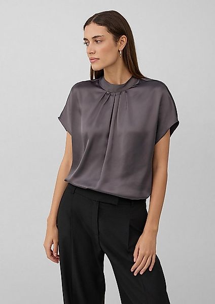 s.Oliver Kurzarmbluse Bluse Fließende Satin-Bluse im Loose Fit günstig online kaufen