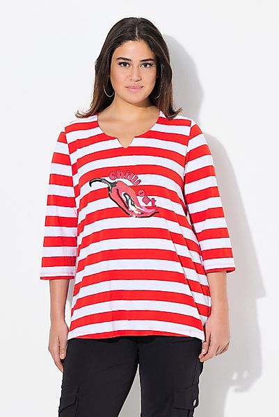 Ulla Popken T-Shirt Shirt Ringel verzierte günstig online kaufen