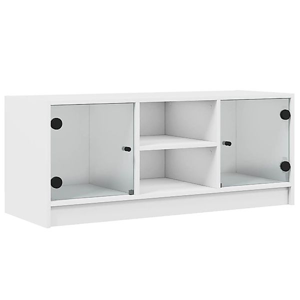 vidaXL TV-Schrank TV-Schrank mit Glastüren Weiß günstig online kaufen