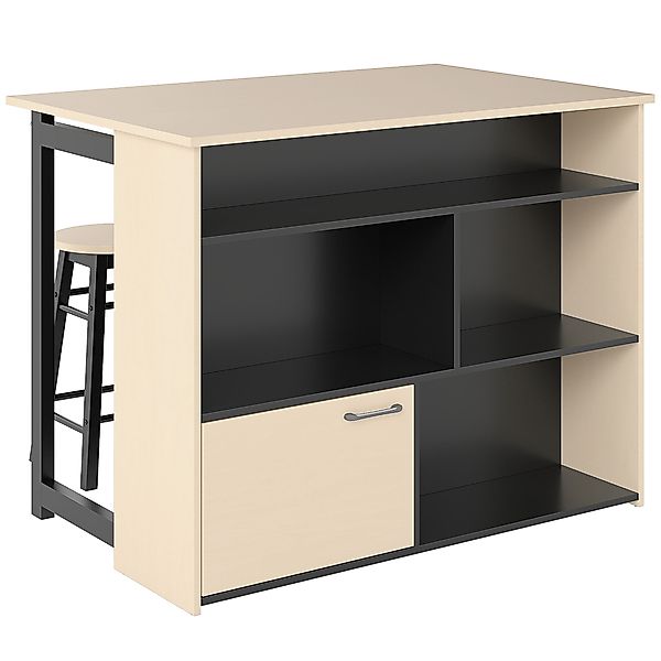 HOMCOM Bartisch mit Barhocker Set, 3-teiliges Bartisch Set, Esstisch mit Kl günstig online kaufen