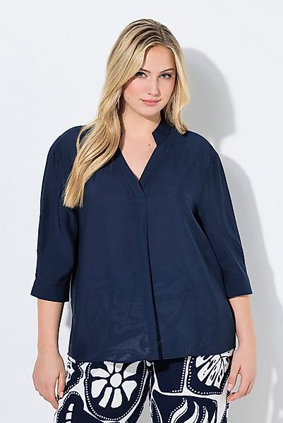 Ulla Popken Tunika Tunika-Bluse Biesen Oversized Stehkragen 3/4-Arm günstig online kaufen