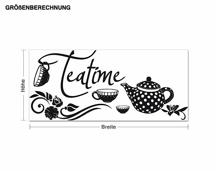 Wandtattoo Teatime mit Teekanne und Teetassen günstig online kaufen