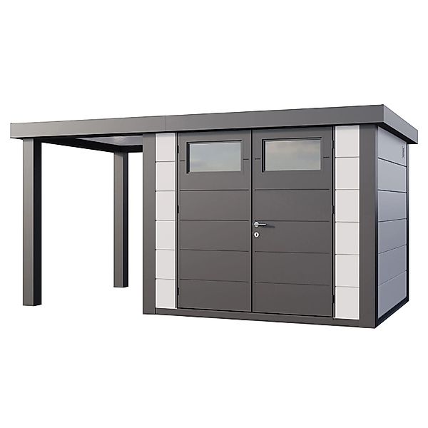 Gerätehaus Classico 2724 mit Offene Lounge S Links 436 cm x 238 cm Weiß günstig online kaufen