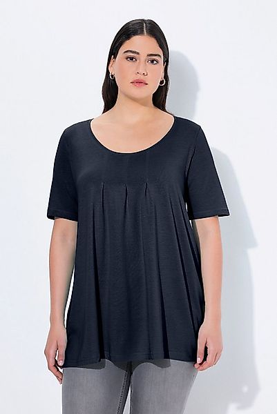 Ulla Popken T-Shirt T-Shirt Zierfalten A-Linie Rundhals Halbarm Modal günstig online kaufen