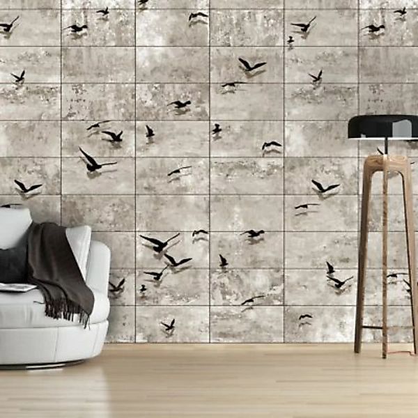 artgeist Fototapete Bird Migrations beige/schwarz Gr. 50 x 1000 günstig online kaufen