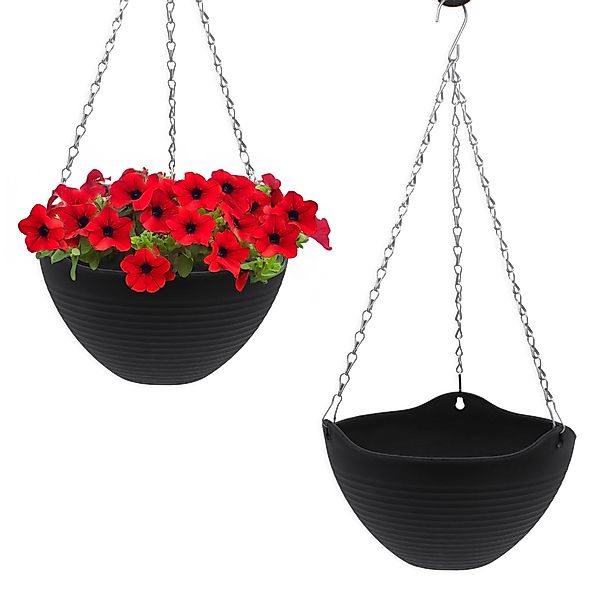 Spetebo Blumenampel Hängeampel mit Rillen Struktur günstig online kaufen