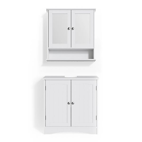 Vicco Badmöbel-Set Bianco Weiß 2 Teile günstig online kaufen