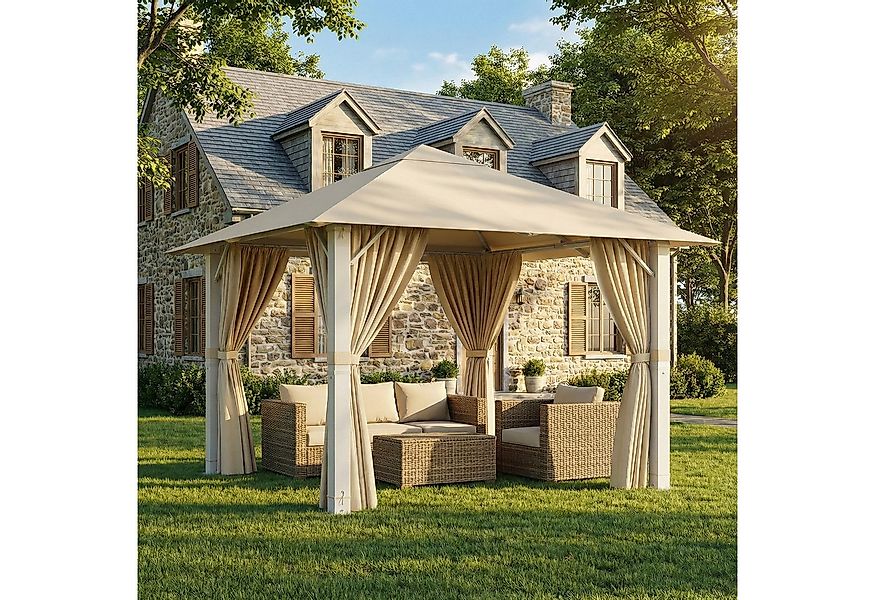 GUNJI Pavillon Großes 3*3m/3*4m wasserdichtes Gartenzelt Patio Gazebo Party günstig online kaufen