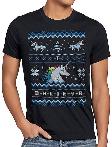 style3 T-Shirt Believe Einhorn Ugly Sweater fantasie rainbow x-mas pulli we günstig online kaufen