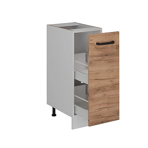 Vicco Apothekerschrank R-Line Goldkraft Eiche 30 cm ohne Arbeitsplatte günstig online kaufen