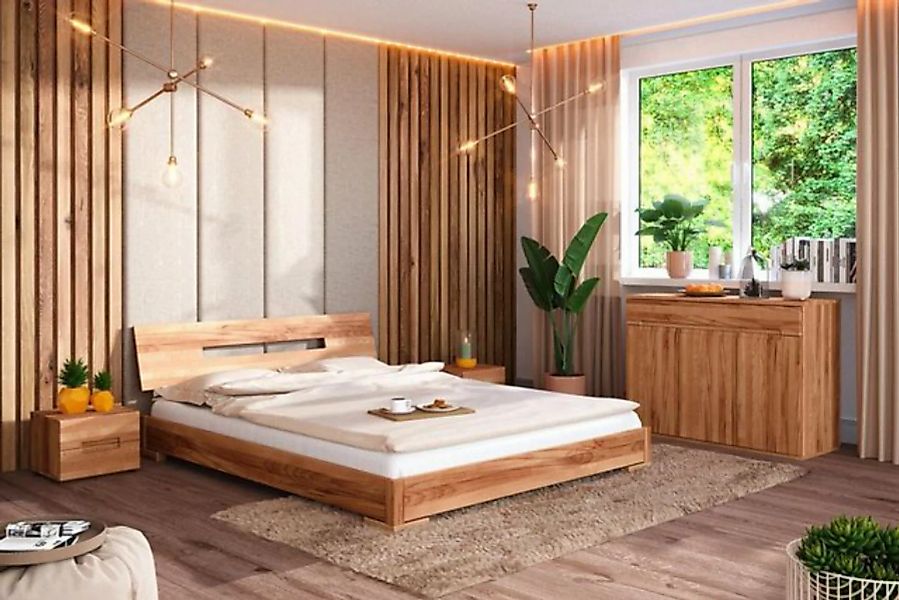 Natur24 Einzelbett Bett Bento 14 Kernbuche massiv 90x190 mit Holzkopfteil u günstig online kaufen