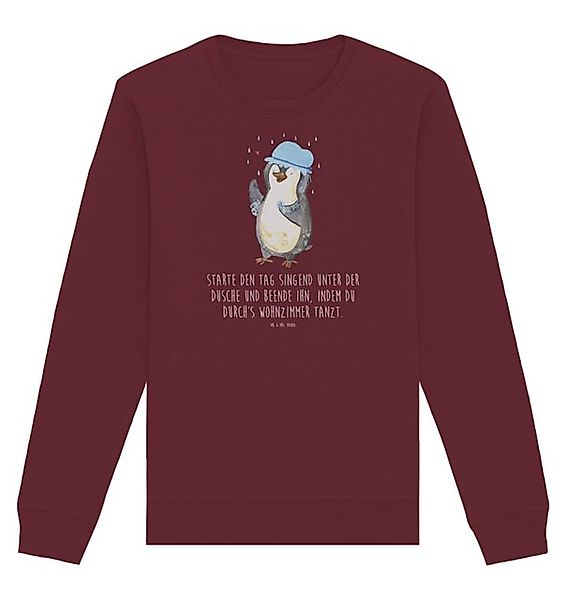 Mr. & Mrs. Panda Longpullover Pinguin Duschen Größe M - Burgundy - Geschenk günstig online kaufen