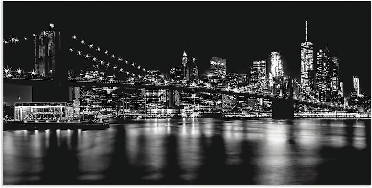 Artland Alu-Dibond-Druck "Manhattan Skyline & Brroklyn Bridge" Amerika 1 St günstig online kaufen