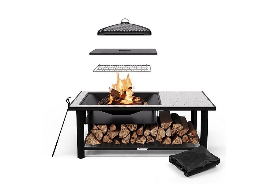 blumfeldt Feuerschale Merano Rectangular L, (Set, Set), Garten Grill Tisch günstig online kaufen