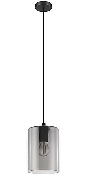 EGLO Pendelleuchte CADAQUES 1 Pendellampe, schwarz, Rauchglas, Hängelampe, günstig online kaufen