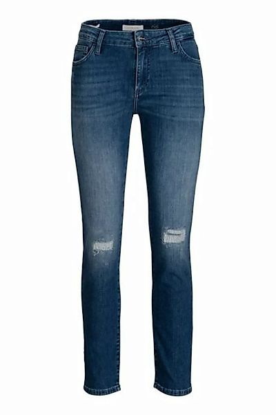 Rich & Royal 5-Pocket-Jeans Midi Blau Destroyed Look Bio günstig online kaufen