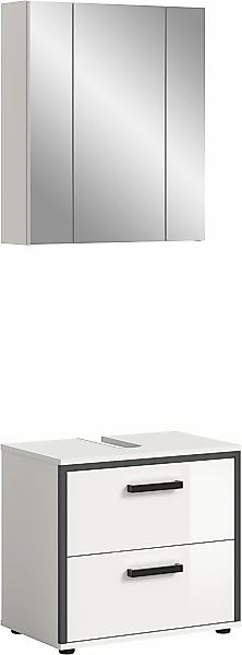welltime Badmöbel-Set "KAJO, 2-tlg. Badkombination, weiß hochglanz," Set, S günstig online kaufen