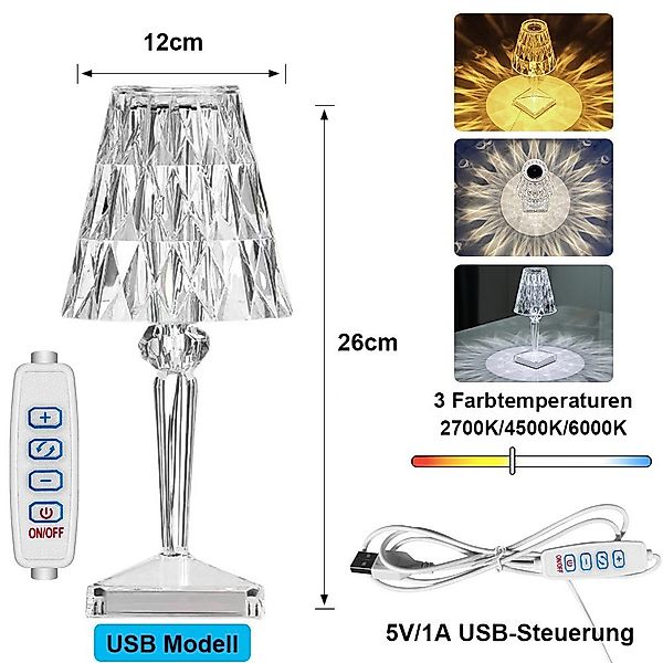 Sunicol Salzkristall-Tischlampe Kristall Nachttischlampe, Touch Dimmbare, günstig online kaufen