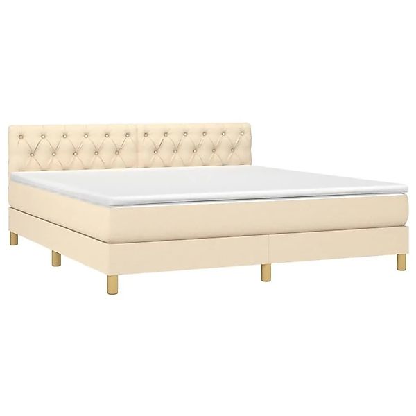 vidaXL Boxspringbett mit Matratze Creme 160x200 cm Stoff 3140870 günstig online kaufen