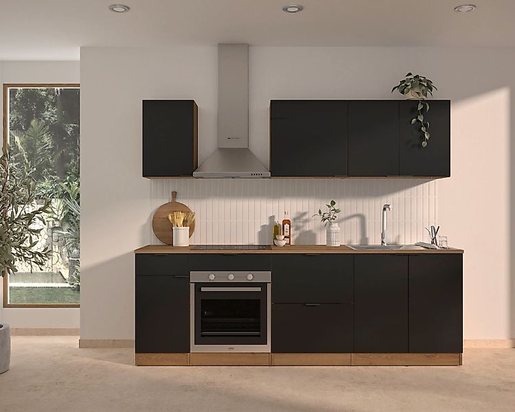 Gami Küchenzeile "240 cm EDEN ohne E-Geräte" mit melaminbeschichteter Oberf günstig online kaufen