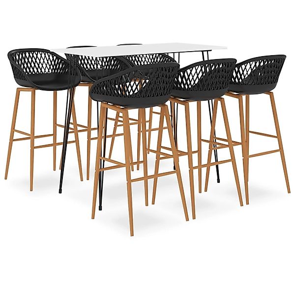 vidaXL 7-tlg. Bar-Set Weiß und Schwarz Modell 2 günstig online kaufen