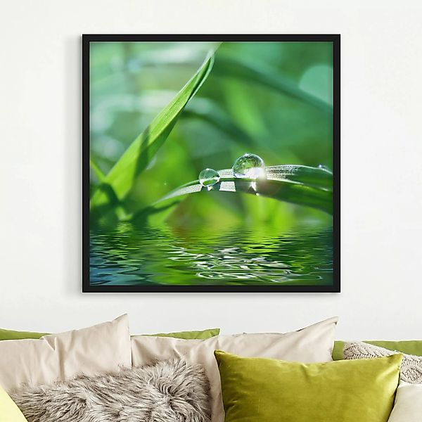 Bild mit Rahmen Blumen - Quadrat Green Ambiance II günstig online kaufen