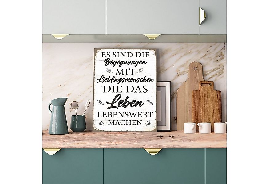 queence Metallbild Begegnungen Spruch Stahlschild Blechschild, (1 St), 20x3 günstig online kaufen