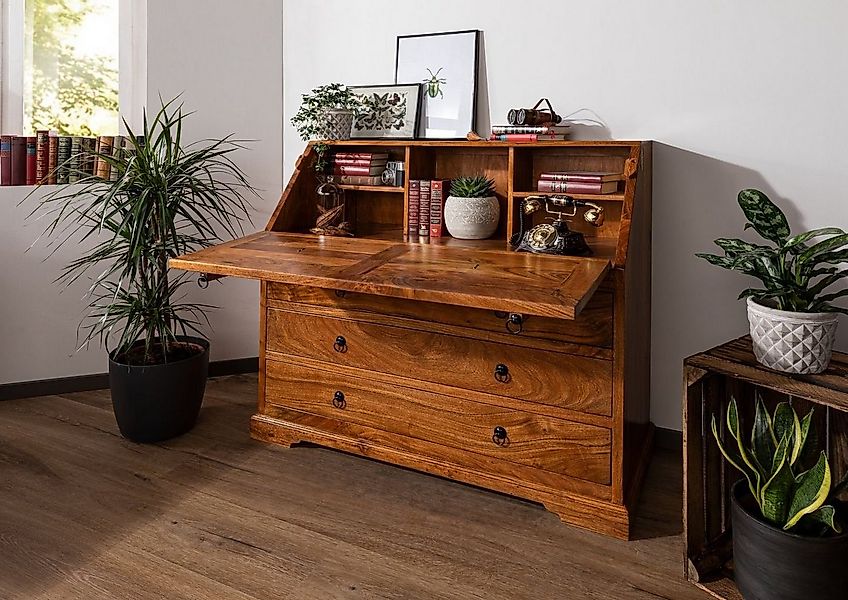 Massivmoebel24 Schreibtisch Sekretär Akazie 107x50x100 honig  lackiert OXFO günstig online kaufen