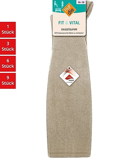 Nur Die Kniestrümpfe Fit & Vital Damen (1er/3er/6er/9er Pack, 3-Paar) Knie- günstig online kaufen