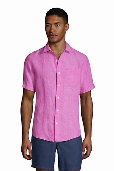 Leinenhemd mit kurzen Ärmeln, Classic Fit, Herren, Größe: S Normal, Pink, b günstig online kaufen