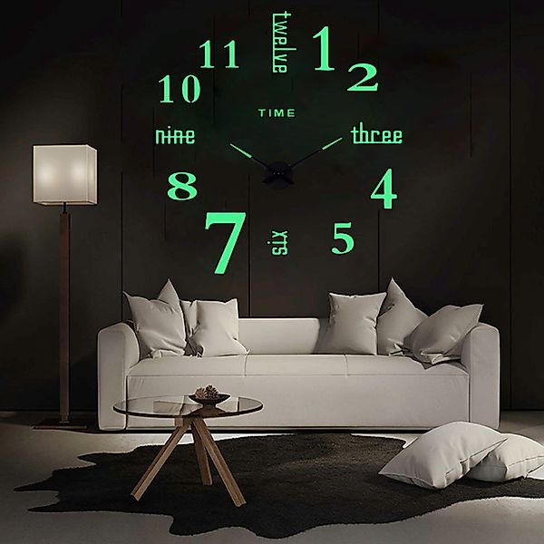 ZEUOPQ Wanduhr 3D Wanduhr Leuchtzeiger XXL günstig online kaufen