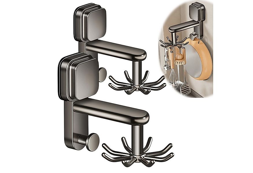 Mutig Wandhaken 2 Stück Küchenhaken, 360 ° Drehung drehbare Hakenleiste, Kü günstig online kaufen