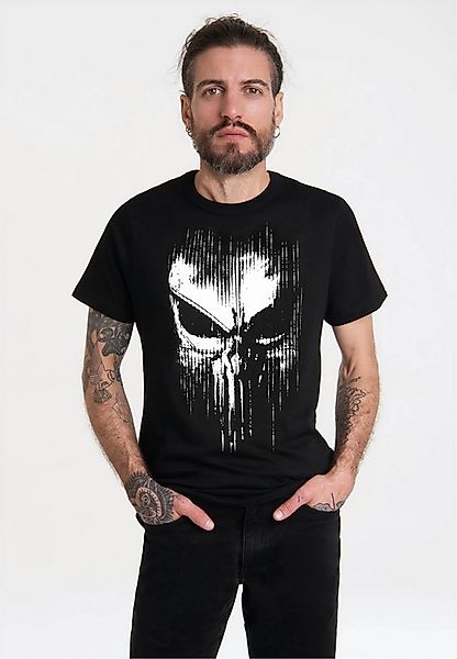LOGOSHIRT T-Shirt Marvel - Punisher Striped Skull mit coolem Print günstig online kaufen