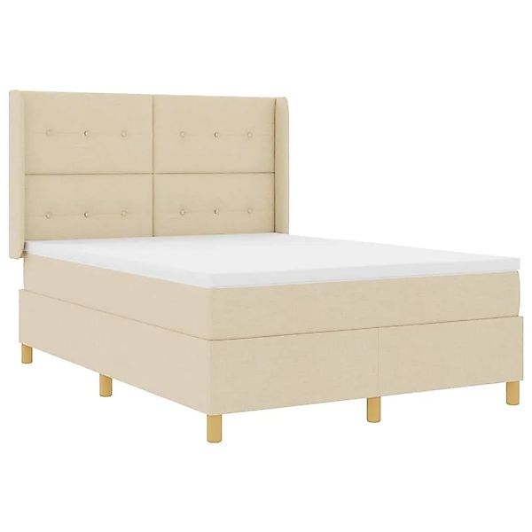 vidaXL Boxspringbett mit Matratze Creme 140 x 200 cm Stoff 3343705 günstig online kaufen